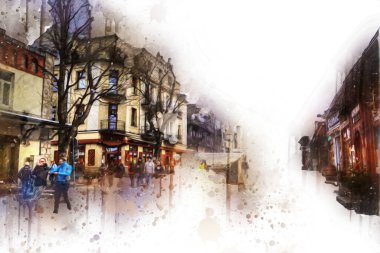 Polonya, Zakopane 'nin tahta mimarisi, resim çizimi.