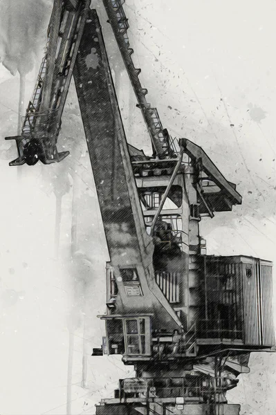 Port Freight Daruk Fényképészeti Illusztráció Művészet — Stock Fotó