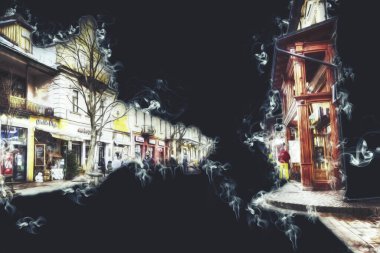 Polonya, Zakopane 'nin tahta mimarisi, resim çizimi.
