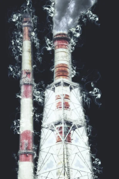 Chimneys Silos Factory Photography Illustration Emotion — Stock Photo, Image