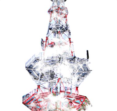 Donanma gemisinde askeri radar takibi, sanat eseri çizimi klasik.