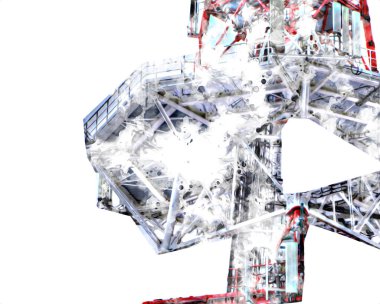 Donanma gemisinde askeri radar takibi, sanat eseri çizimi klasik.