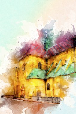 Trzebnica manzarası, Polonya 'nın Aşağı Silezya bölgesinde küçük güzel bir kasaba.