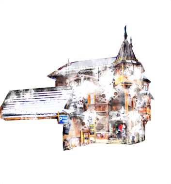 Polonya, Zakopane 'nin tahta mimarisi, resim çizimi.