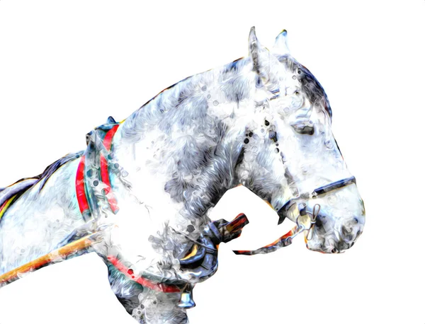 Illustration Art Cheval Coloré Peinture Grunge — Photo