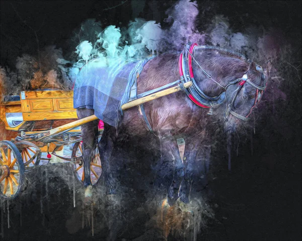 Colorful Horse Art Illustration Grunge Painting — Stock Photo, Image