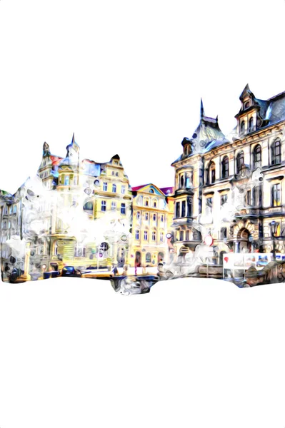 Klodzko City Town Air Fort Art Illustration Retro Vintage Antique — Stock Photo, Image