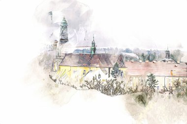 Trzebnica manzarası, Polonya 'nın Aşağı Silezya bölgesinde küçük güzel bir kasaba.