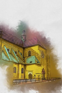 Trzebnica manzarası, Polonya 'nın Aşağı Silezya bölgesinde küçük güzel bir kasaba.