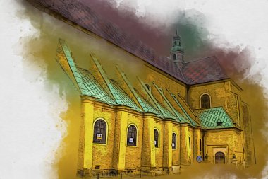 Trzebnica manzarası, Polonya 'nın Aşağı Silezya bölgesinde küçük güzel bir kasaba.