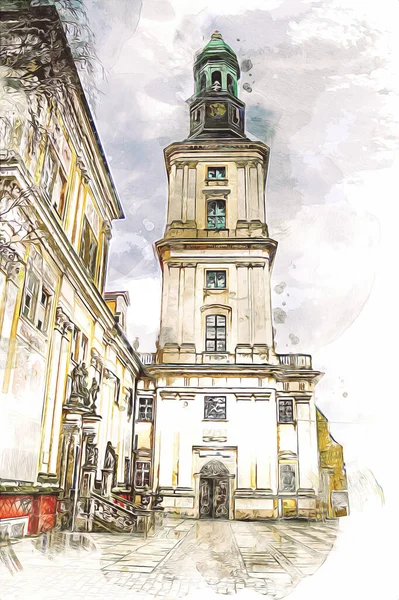 Вигляд Трібніца Гарного Маленького Містечка Нижній Сілезії Польща — стокове фото