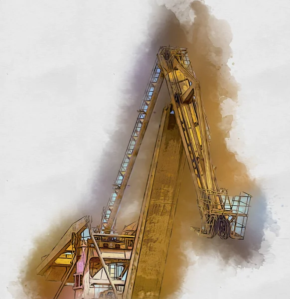 Port Freight Cranes Φωτογραφία Εικονογράφηση Τέχνης — Φωτογραφία Αρχείου
