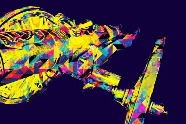 Tekerlekler üzerindeki antik top resimde izole edildi