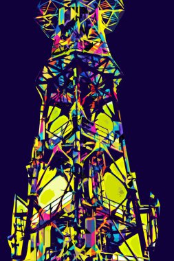 Donanma gemisinde askeri radar takibi, sanat eseri çizimi klasik.