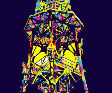 Donanma gemisinde askeri radar takibi, sanat eseri çizimi klasik.