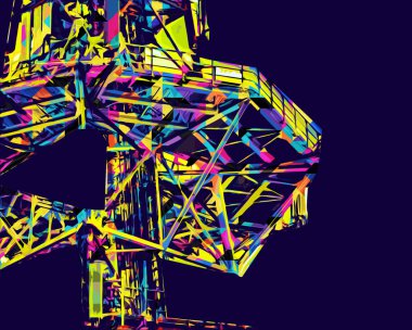 Donanma gemisinde askeri radar takibi, sanat eseri çizimi klasik.