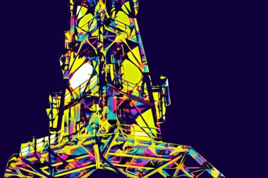 Donanma gemisinde askeri radar takibi, sanat eseri çizimi klasik.