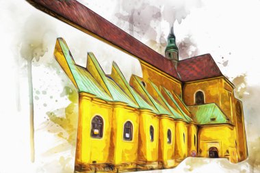 Trzebnica manzarası, Polonya 'nın Aşağı Silezya bölgesinde küçük güzel bir kasaba.