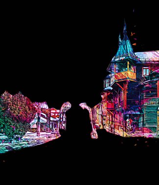 Polonya, Zakopane 'nin tahta mimarisi, resim çizimi.