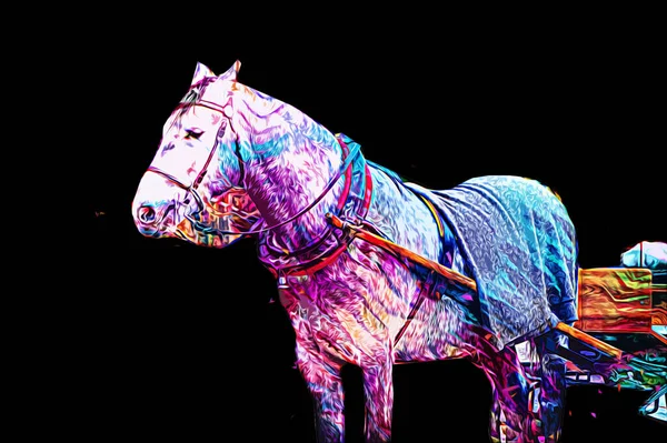 Pintura Grunge Ilustração Cavalo Colorido Arte — Fotografia de Stock