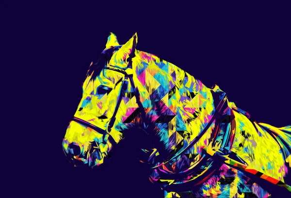 Colorful Horse Art Illustration Grunge Painting — Stock Photo, Image