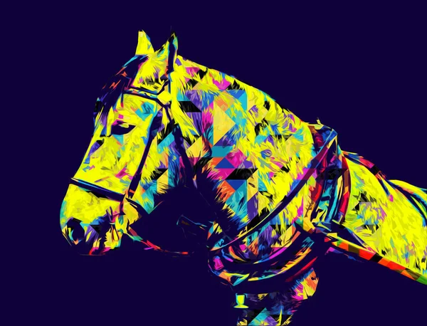 Pittura Grunge Colorata Illustrazione Arte Cavallo — Foto Stock