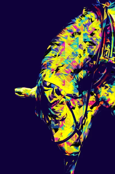 Colorido Caballo Arte Ilustración Grunge Pintura —  Fotos de Stock