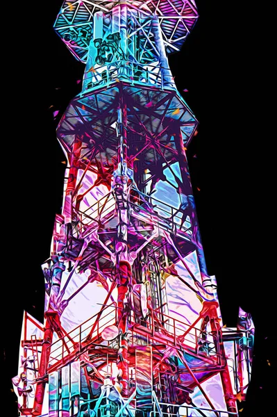 Katonai Radar Légi Megfigyelés Haditengerészeti Hajón Művészeti Illusztráció Rajz Évjárat — Stock Fotó