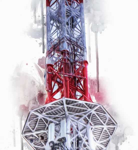 Donanma gemisinde askeri radar takibi, sanat eseri çizimi klasik.