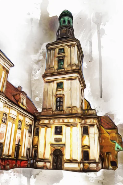 Вигляд Трібніца Гарного Маленького Містечка Нижній Сілезії Польща — стокове фото
