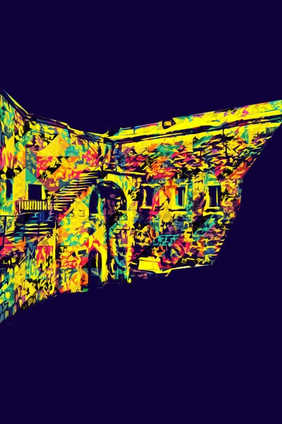 Klodzko 'nun kalesi, hava kalesi sanat resimlerinden antika eskiz eskizleri.