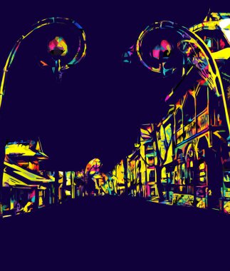 Polonya, Zakopane 'nin tahta mimarisi, resim çizimi.