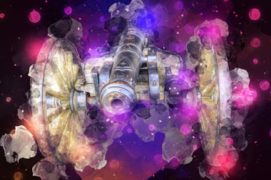 Tekerlekler üzerindeki antik top resimde izole edildi