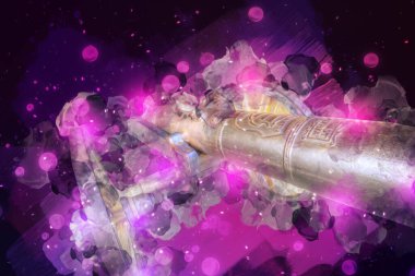 Tekerlekler üzerindeki antik top resimde izole edildi