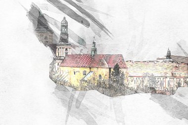 Trzebnica manzarası, Polonya 'nın Aşağı Silezya bölgesinde küçük güzel bir kasaba.