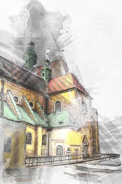 Trzebnica manzarası, Polonya 'nın Aşağı Silezya bölgesinde küçük güzel bir kasaba.