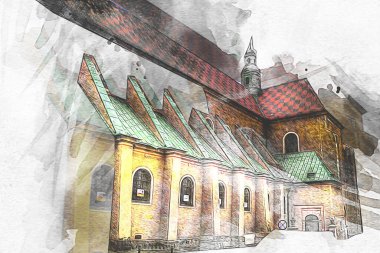 Trzebnica manzarası, Polonya 'nın Aşağı Silezya bölgesinde küçük güzel bir kasaba.