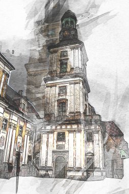 Trzebnica manzarası, Polonya 'nın Aşağı Silezya bölgesinde küçük güzel bir kasaba.