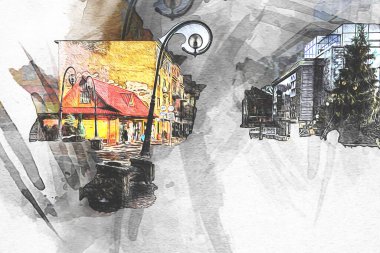 Polonya, Zakopane 'nin tahta mimarisi, resim çizimi.