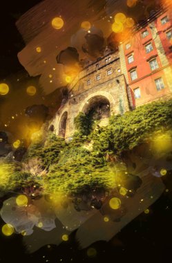 Ksiaz Şatosu Polonya Sicilya sanat retro illüstrasyon, sanat, çizim, eskiz, resim