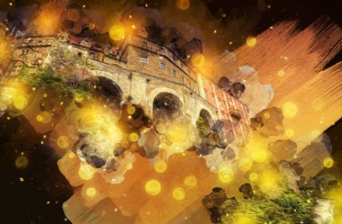 Ksiaz Şatosu Polonya Sicilya sanat retro illüstrasyon, sanat, çizim, eskiz, resim