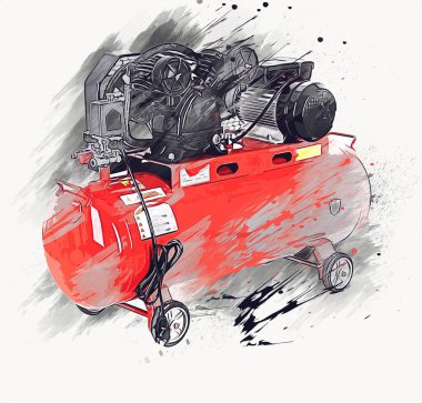 Güçlü hava kompresörü illüstrasyonuName