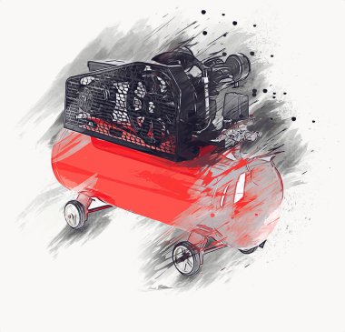 Güçlü hava kompresörü illüstrasyonuName