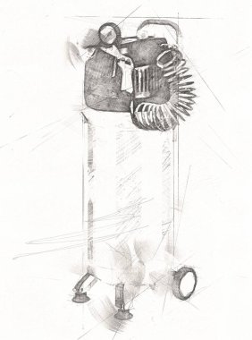 Güçlü hava kompresörü illüstrasyonuName