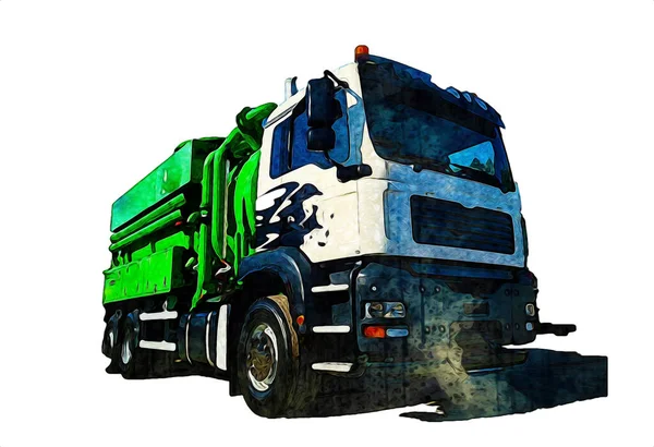 Büyük bir benzin deposu yol alıyor. Resim, antika, antika.