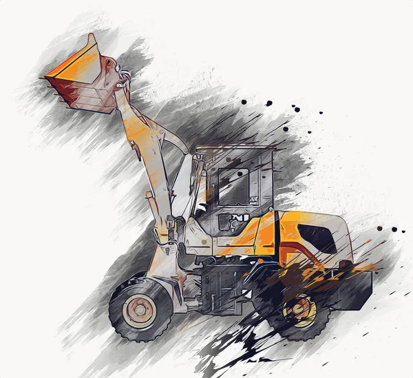 Loader Illustration Color Art Vintage Drawing Retro Antique — Stock Photo, Image