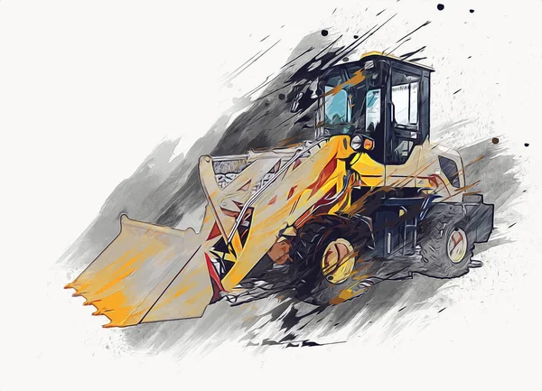 Loader Illustratie Kleur Kunst Vintage Tekening Retro Antiek — Stockfoto