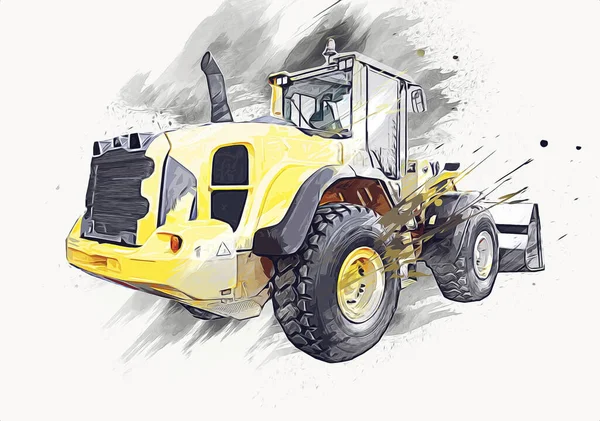 Loader Illustratie Kleur Kunst Vintage Tekening Retro Antiek — Stockfoto