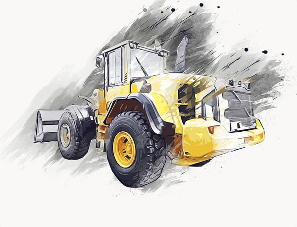 Loader Illustratie Kleur Kunst Vintage Tekening Retro Antiek — Stockfoto