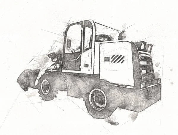 Loader Illustration Color Art Vintage Drawing Retro Antique — Stock Photo, Image